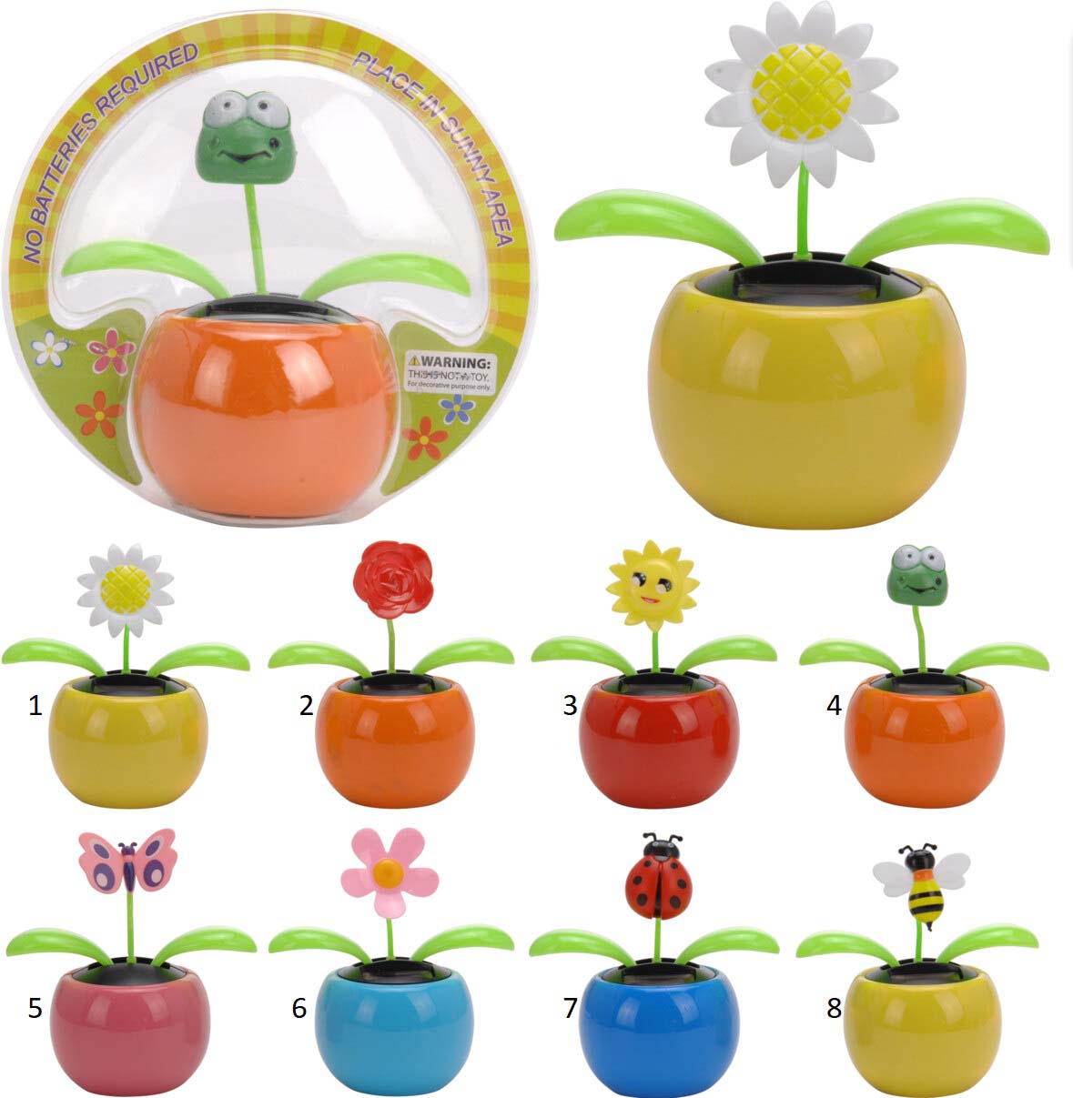 SOLAR FLOWER 10CM 8 ASSORTED SHAPES