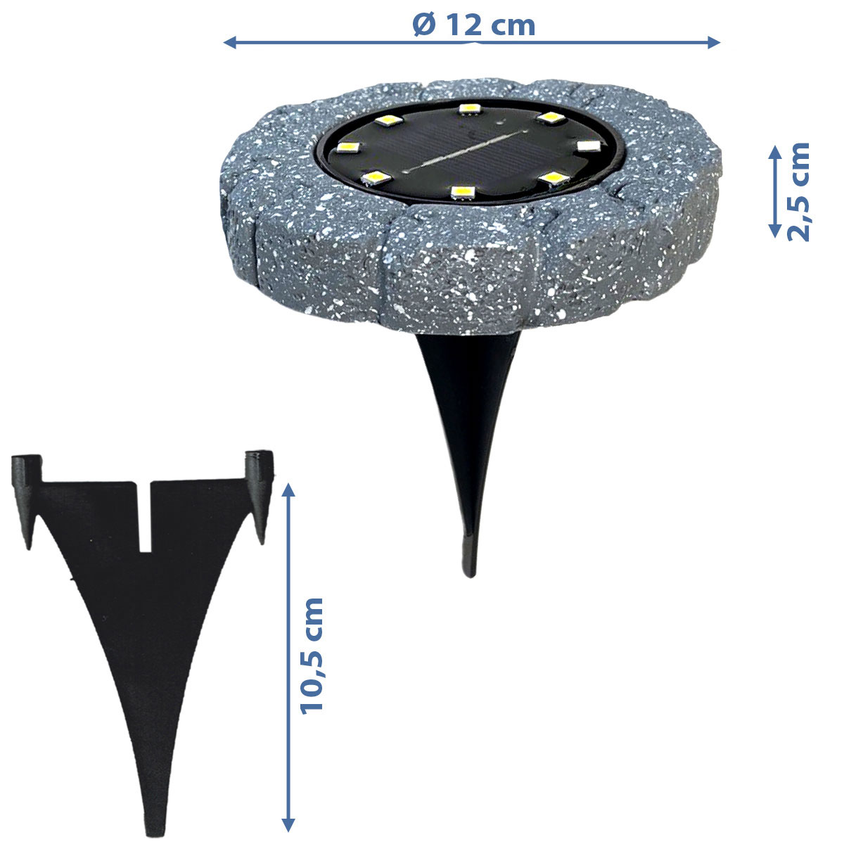 EZSOLAR ΗΛΙΑΚΑ ΦΩΤΙΣΤΙΚΑ ΔΑΠΕΔΟΥ ΓΚΡΙ ΠΕΤΡΑ ΣΕΤ 2PCS