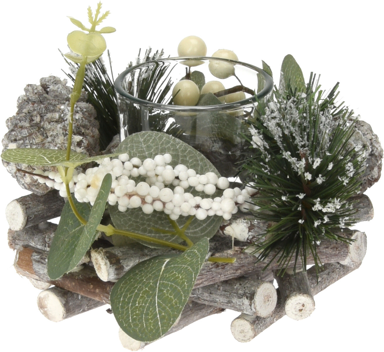 TEALIGHT HOLDER WREATH WHITE