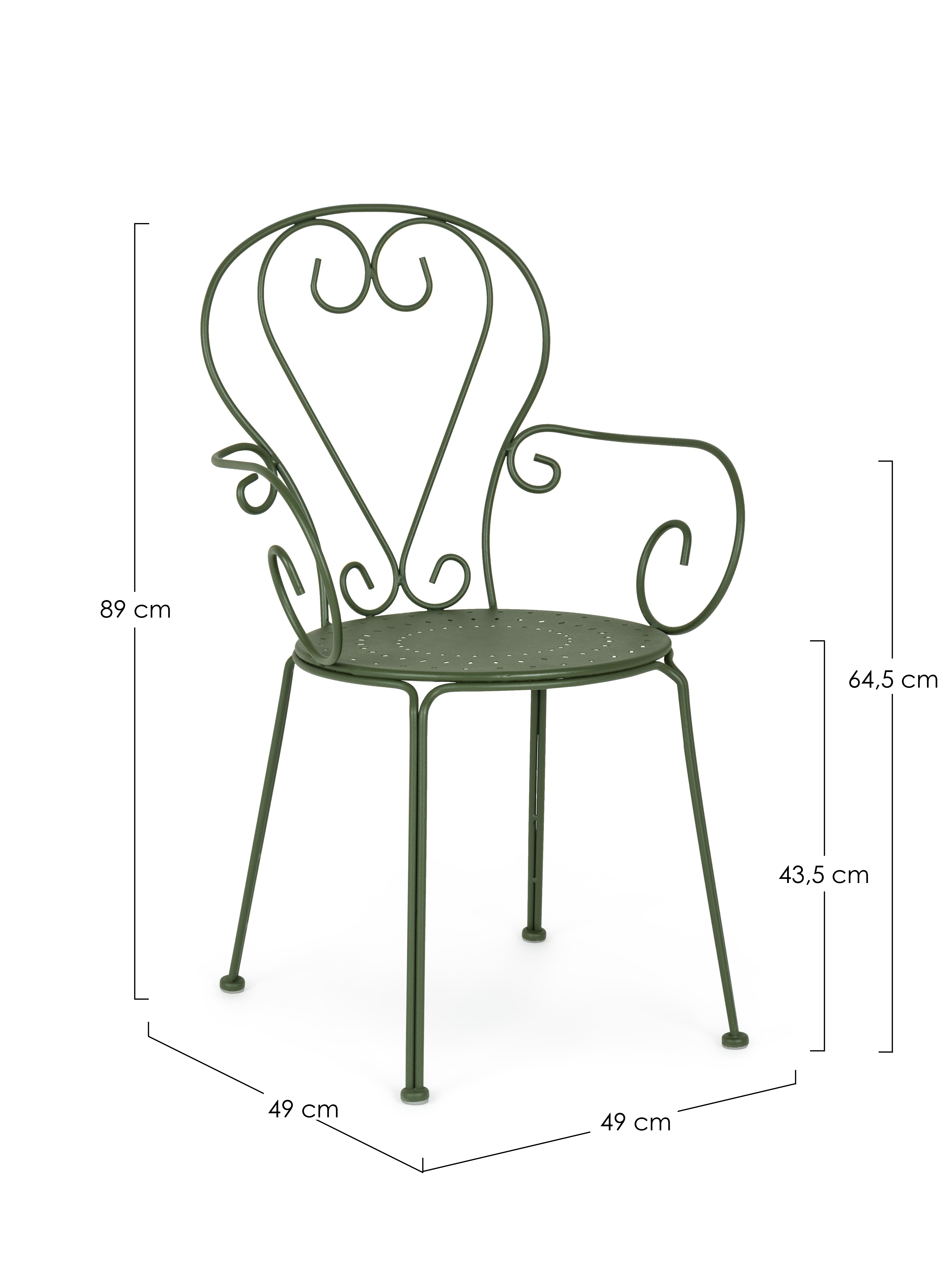 BIZZOTTO ETIENNE OUTDOOR CHAIR 49X49X89CM - GREEN