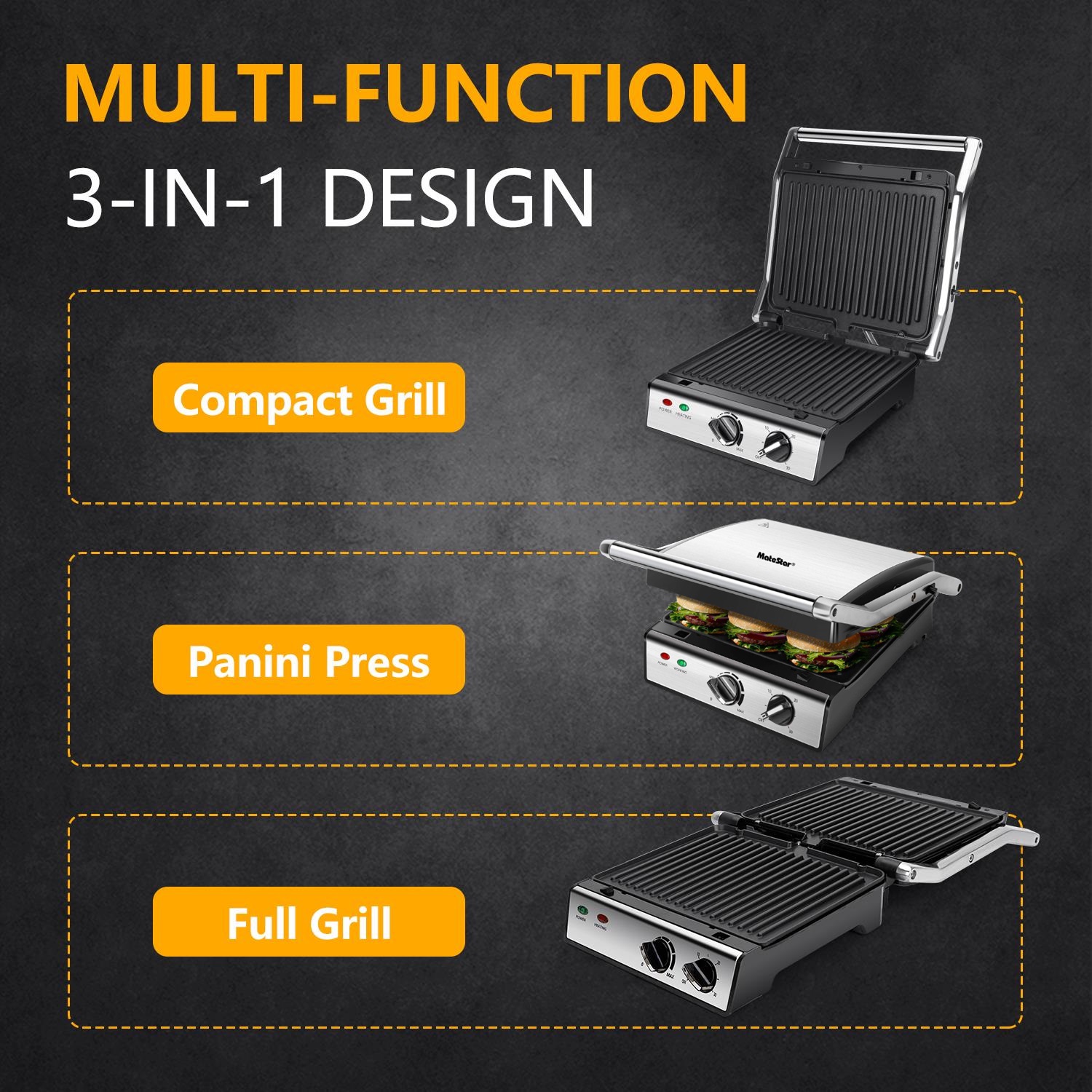 MATESTAR MAT-213GR GRILL PLATE 2000W