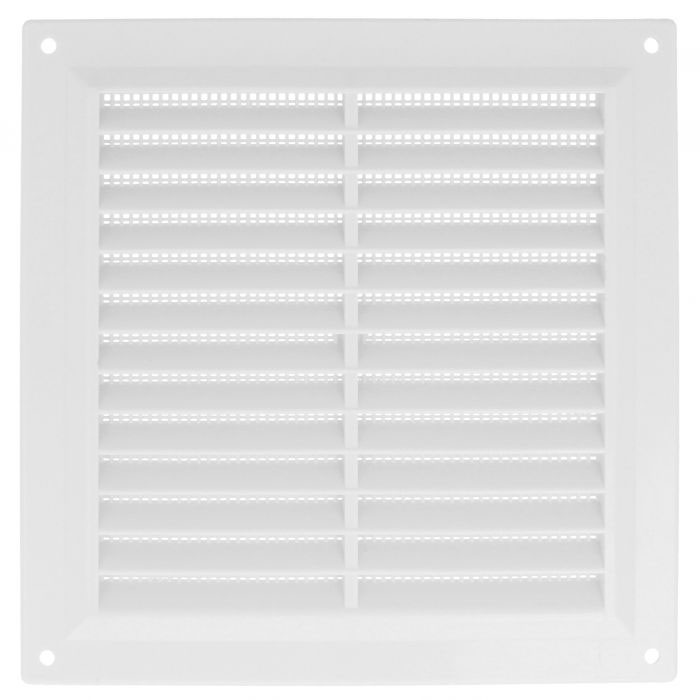 DOOR VENTILATIION GRILL WITH NET 170X170MM WHITE