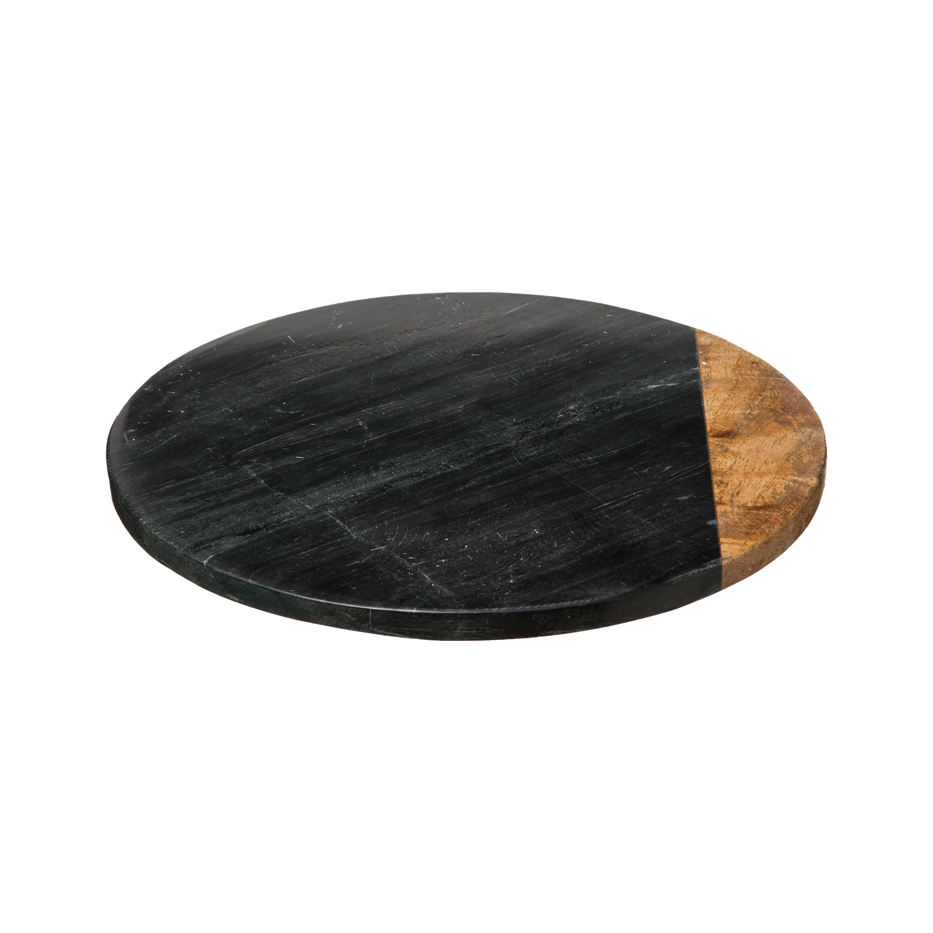 TURNING TRAY MARBLE D30CM BLACK