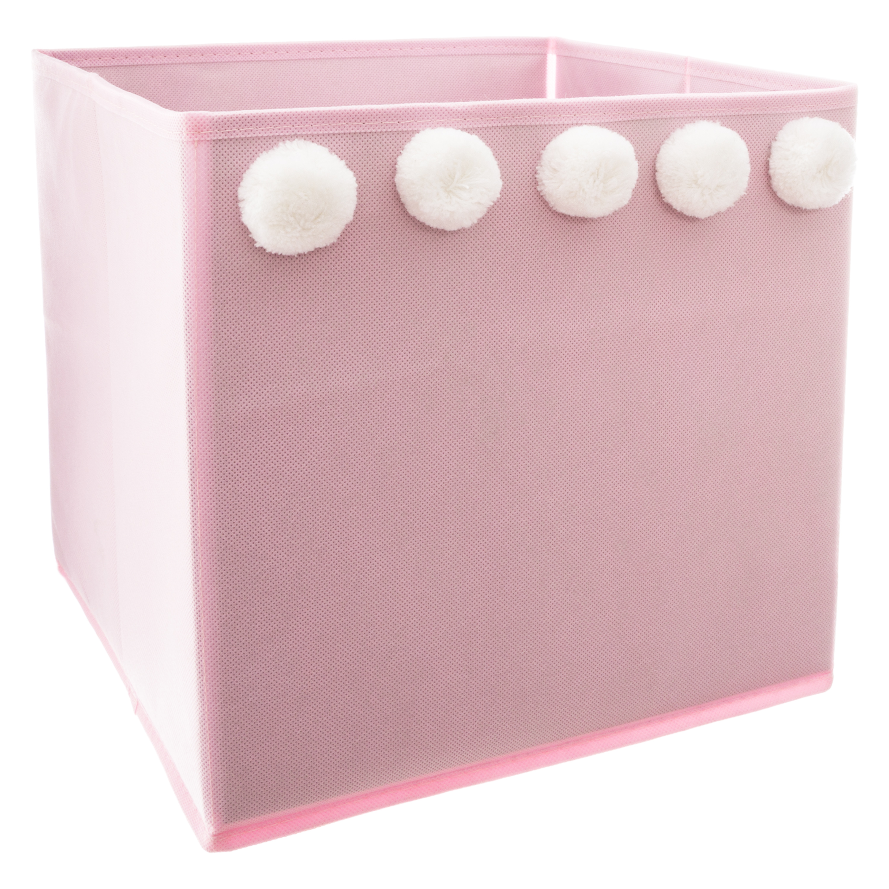 POMPOM PINK STORAGE BOX 29X29X29CM