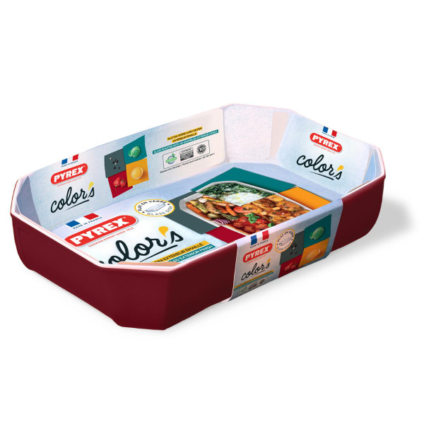 PYREX RECTANGULAR ROASTER 33X22X7CM RED 3.2L