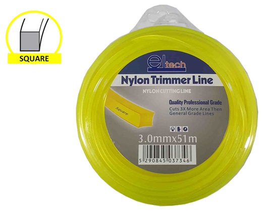 ELTECH TRIMMER LINE SQUARE 3MM X 51M