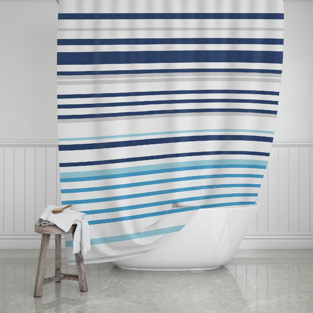 SHOWER CURTAIN180X200CM POLY STRIPES