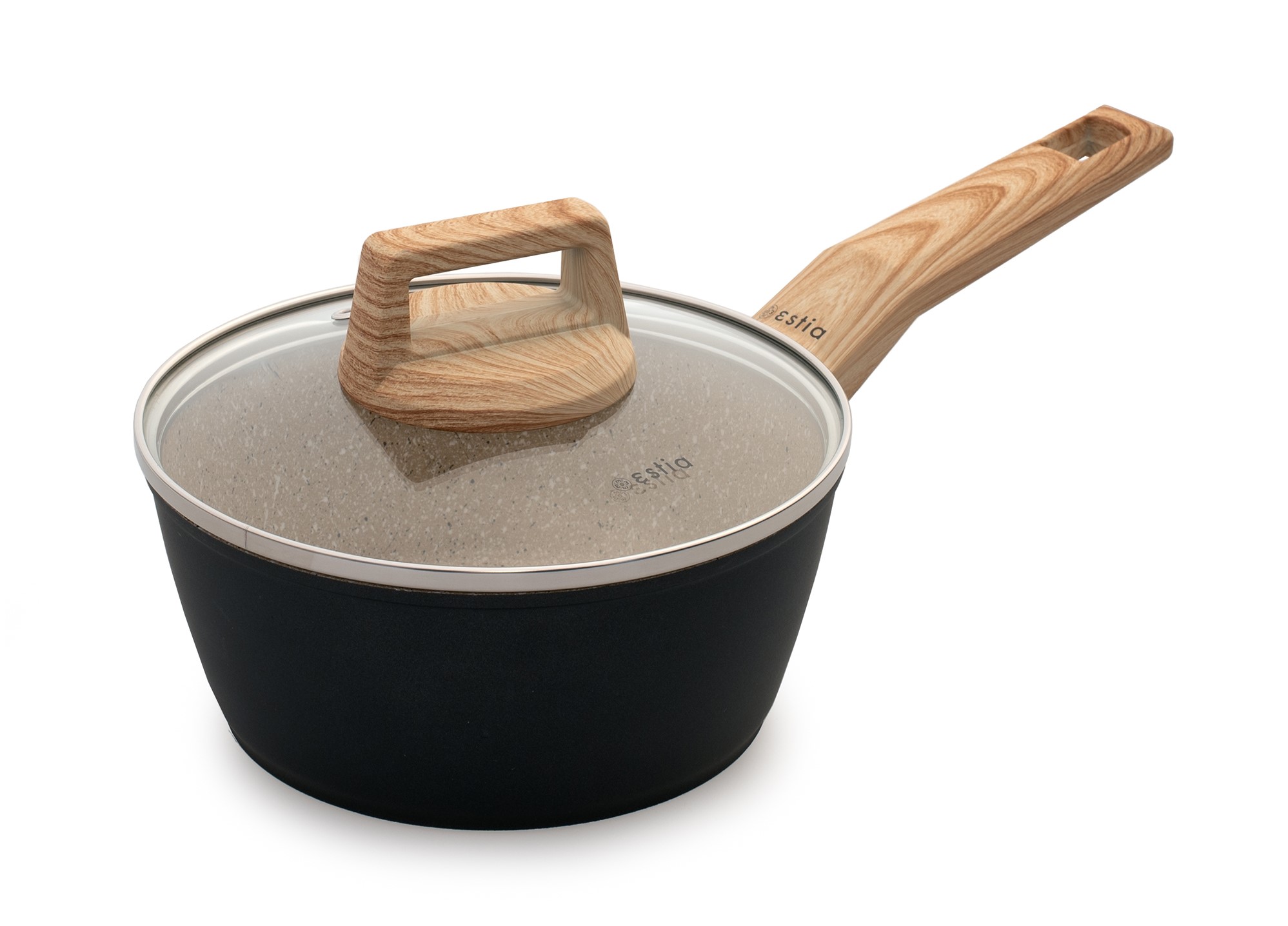 ESTIA EARTH MILK PAN WITH LID 18CM 1.8L