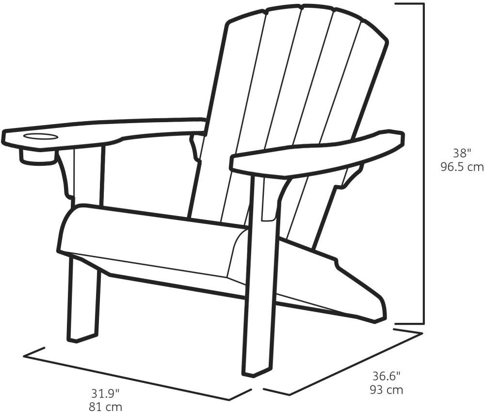 KETER ALPINE ADIRONDACK ΚΑΡΕΚΛΑ ΕΞΩΤΕΡΙΚΟΥ ΧΩΡΟΥ 93X81X96.5CM - ΓΚΡΙ