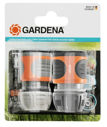 GARDENA HOSE CONNECTOR AND WATERSTOP SET 13MM - 15MM