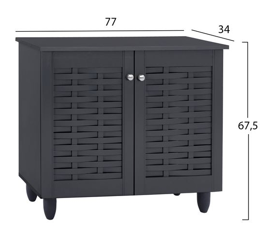 SHOE CABINET 76X33.5X67CM GREY