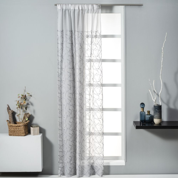 EASYHOME CURTAIN ROSALIND GREY 140Χ270CM