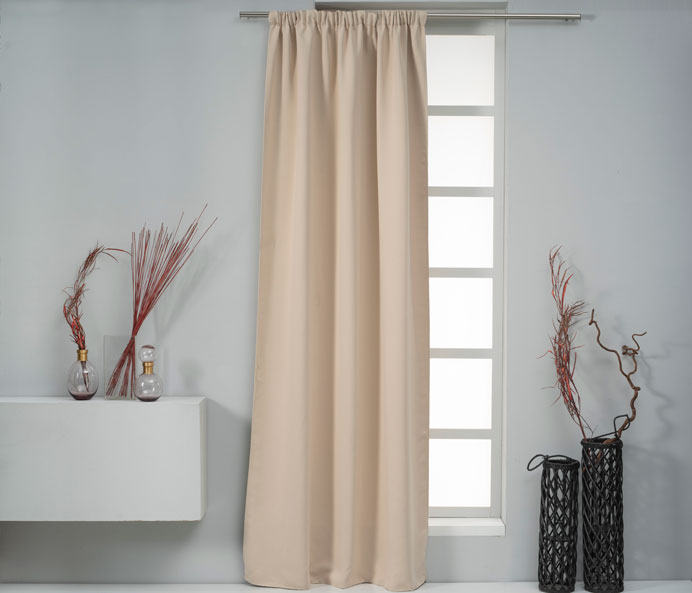 EASYHOME CURTAIN HAMAL BEIGE 140Χ260CM BLACKOUT