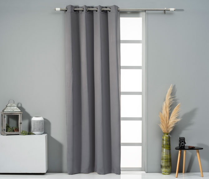 EASYHOME CURTAIN HAMAL DARK GREY 140Χ260CM BLACKOUT