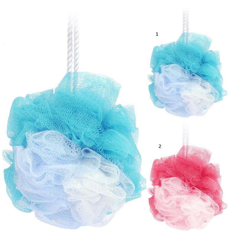 BATH SPONGE LOOFAH 14CM 2 ASSORTED COLORS