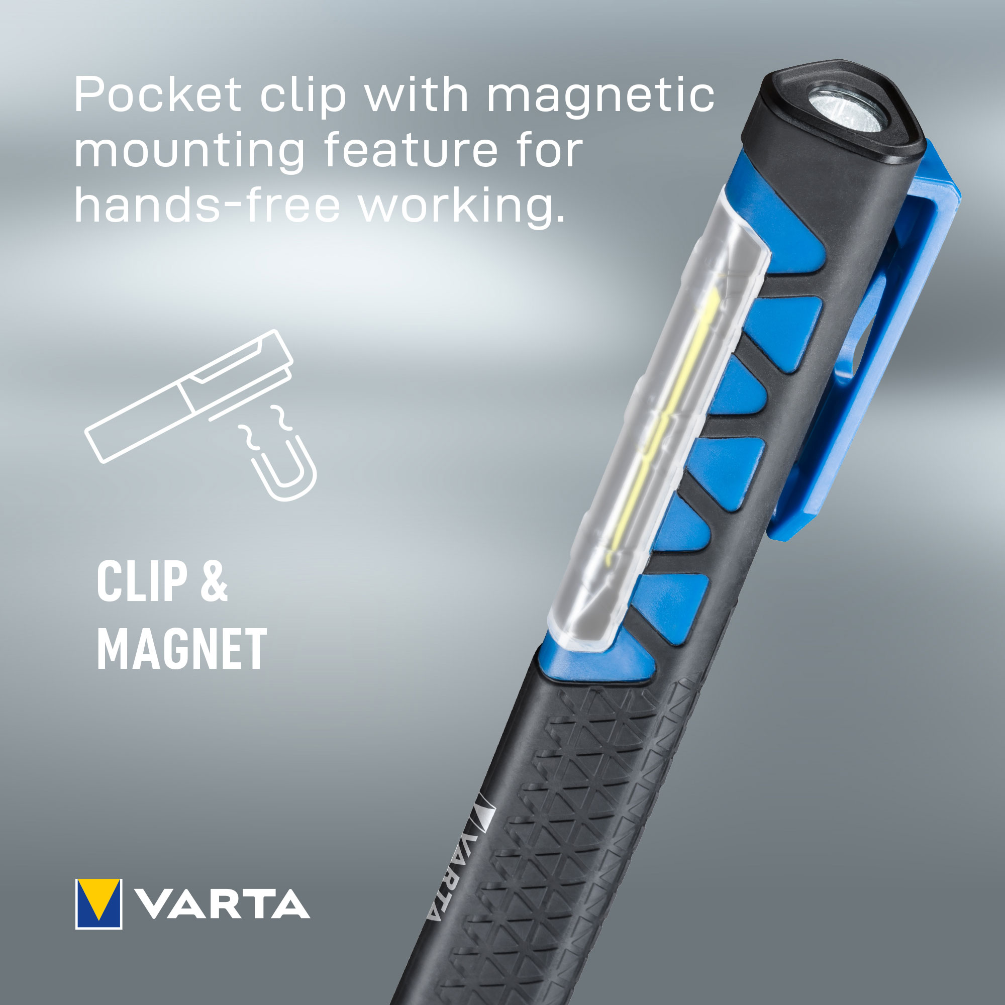 VARTA WORK FLEX POCKET LIGHT FLASHLIGHT INCL. 3X LONGLIFE POWER AAA 