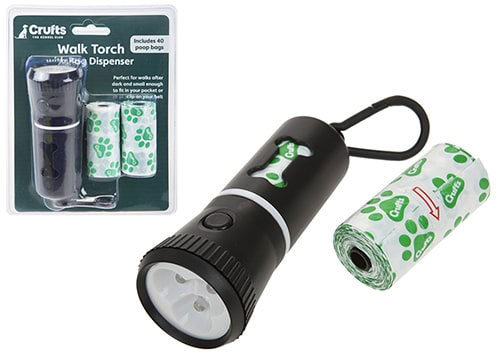 LED WALK TORCH WITH POOP BAG DISPENSER 