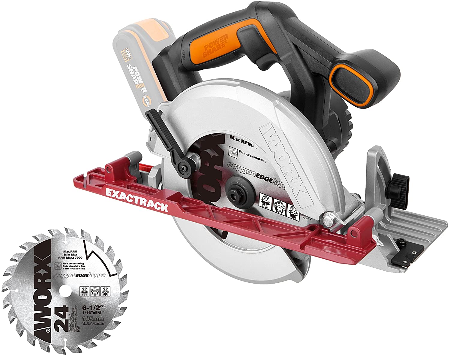 WORX WX530.9 ΔΙΣΚΟΠΡΙΟΝΟ ΜΠΑΤΑΡΙΑΣ SOLO 20V - ΧΩΡΙΣ ΜΠΑΤΑΡΙΑ