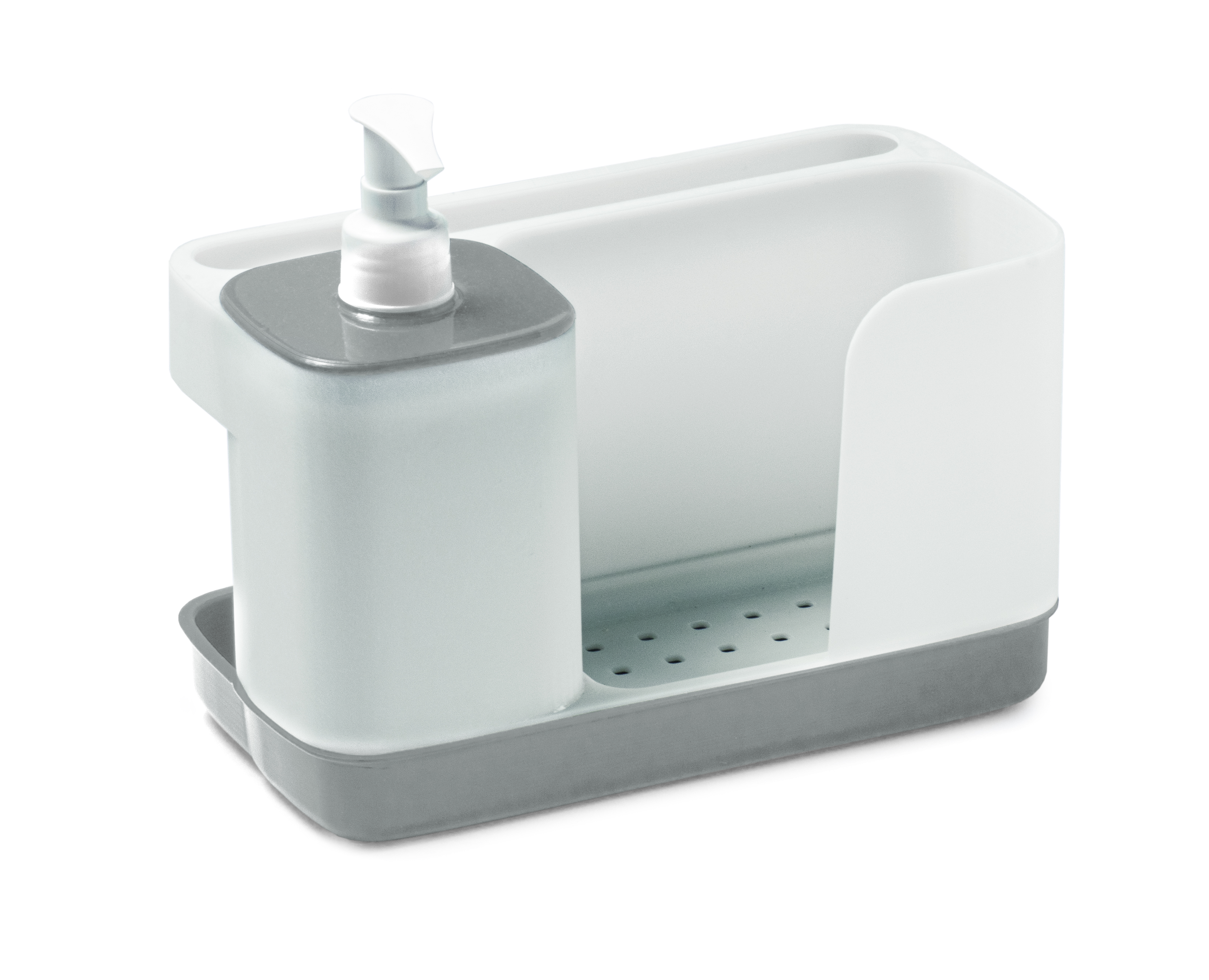 SNIPS RECTANGLE SPONGE HOLDER WITH DISPENSER - WHITE /GREY