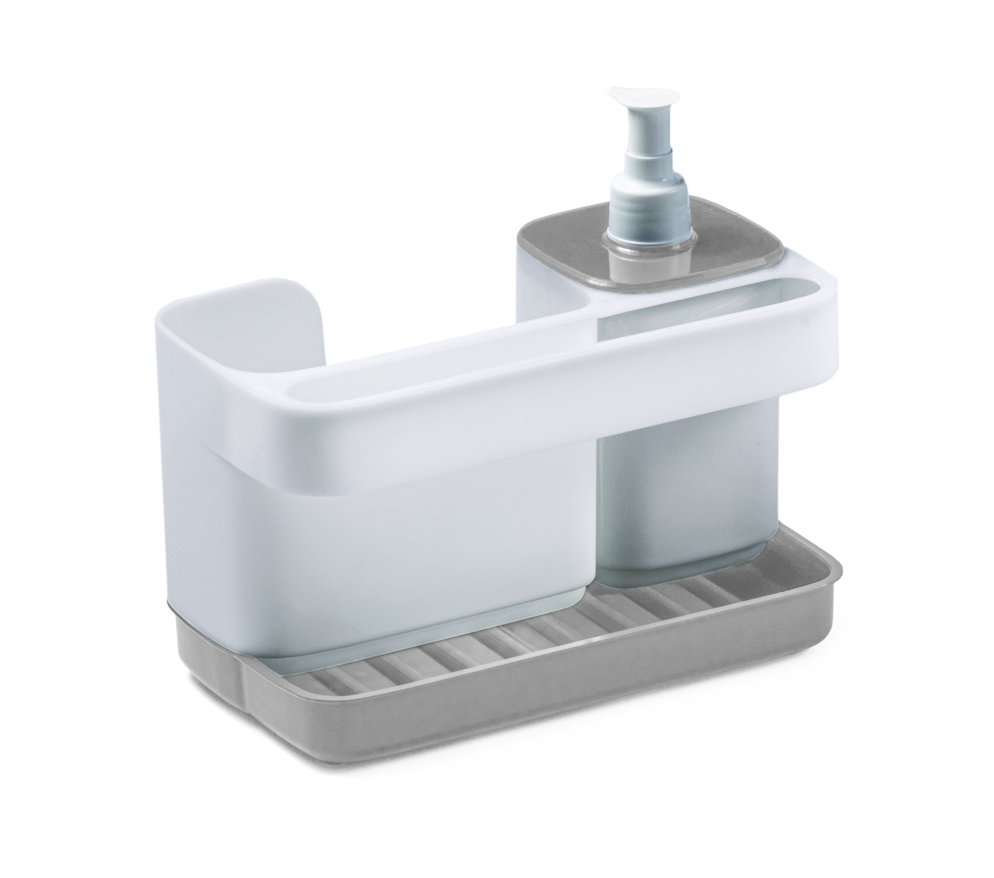 SNIPS RECTANGLE SPONGE HOLDER WITH DISPENSER - WHITE /GREY