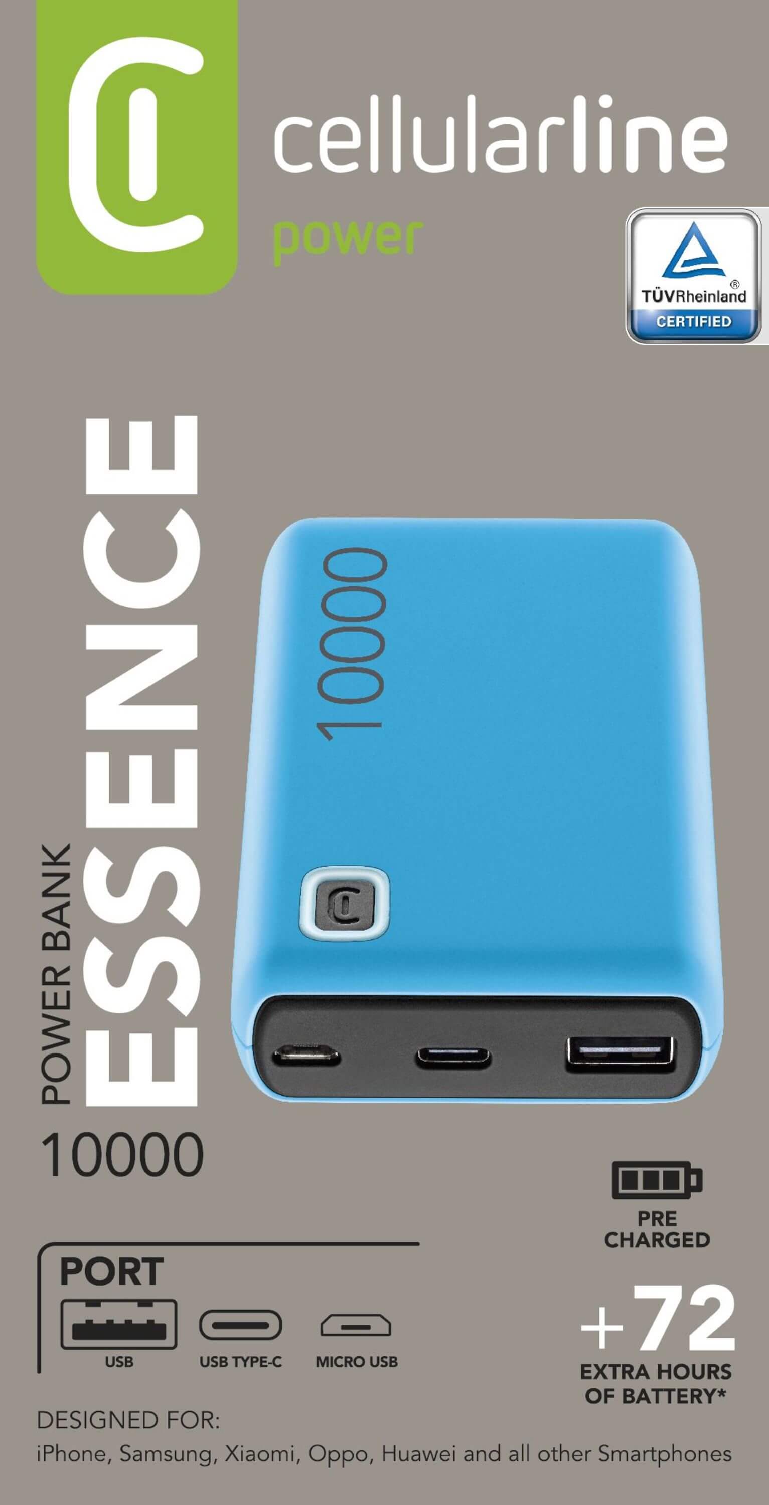 CELLULAR LINE POWER BANK THUNDER 10000mAh