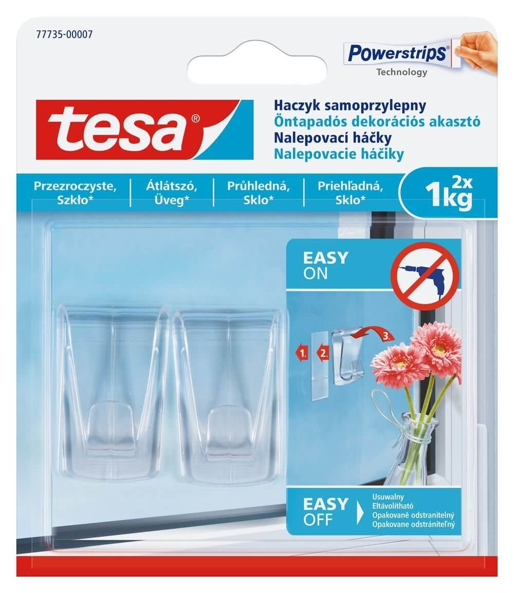 TESA 2PCS SET DECO HOOK TRANSPARENT 