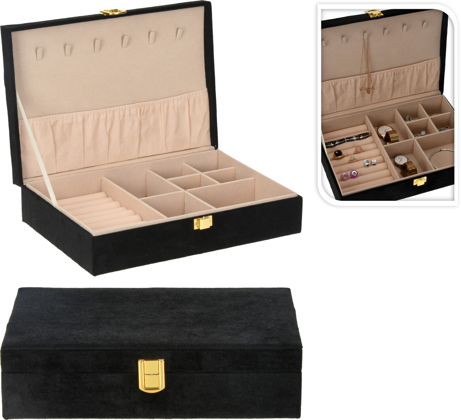 JEWELRY BOX 280X190X70MM BLACK