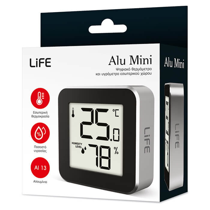 LIFE 221-0118 ALUMINIUM MINI SILVER THERMOMETER