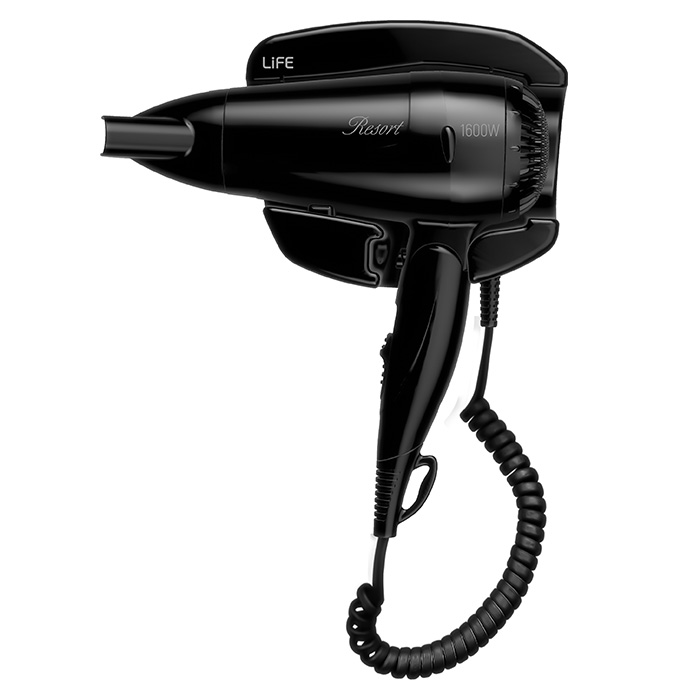 LIFE RESORT 221-0252 HAIR DRYER WITH WALL BASE BLACK 1600W