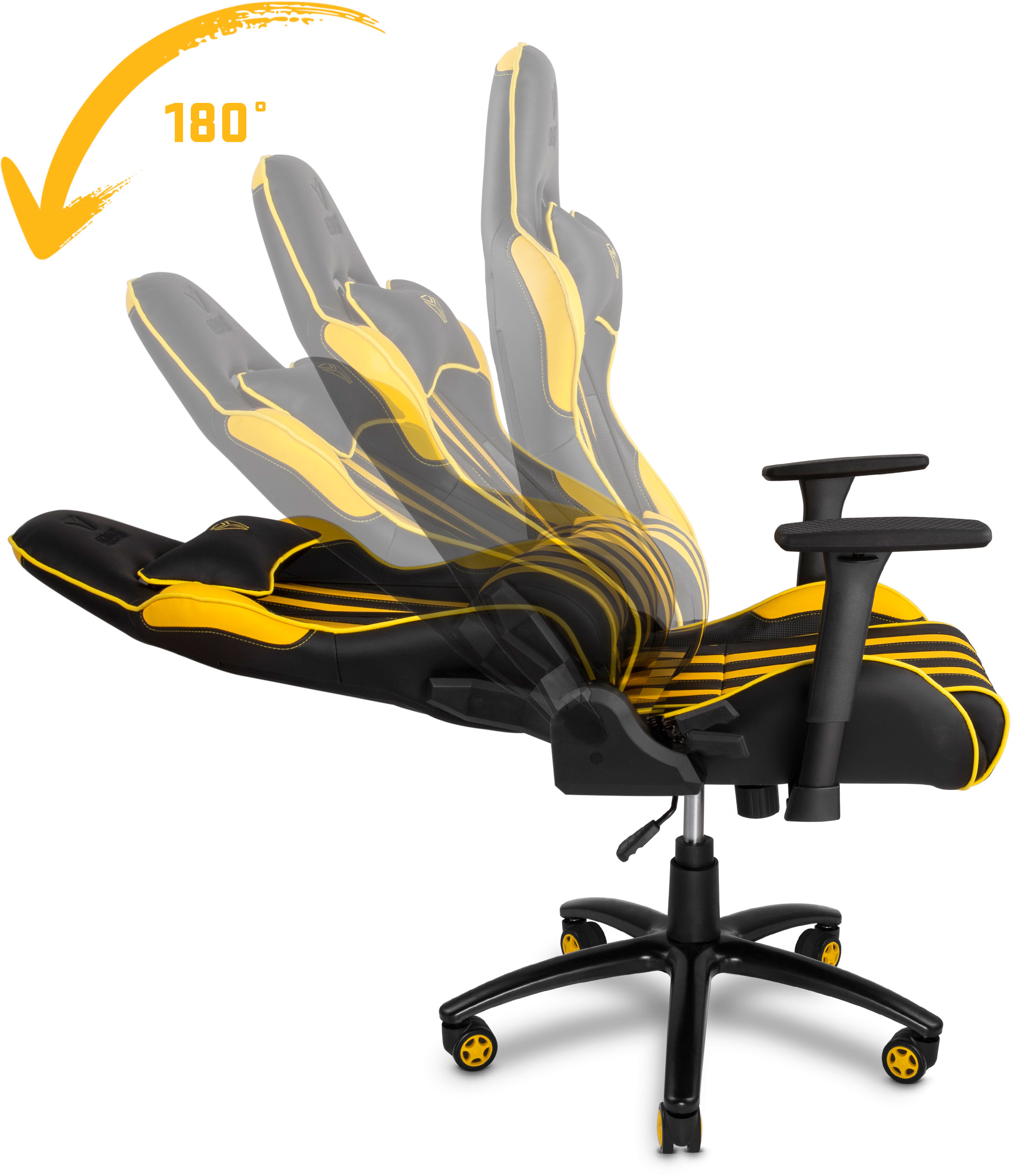 YENKEE YGC 100YW HORNET GAMING CHAIR YELLOW/BLACK 658x315x830MM