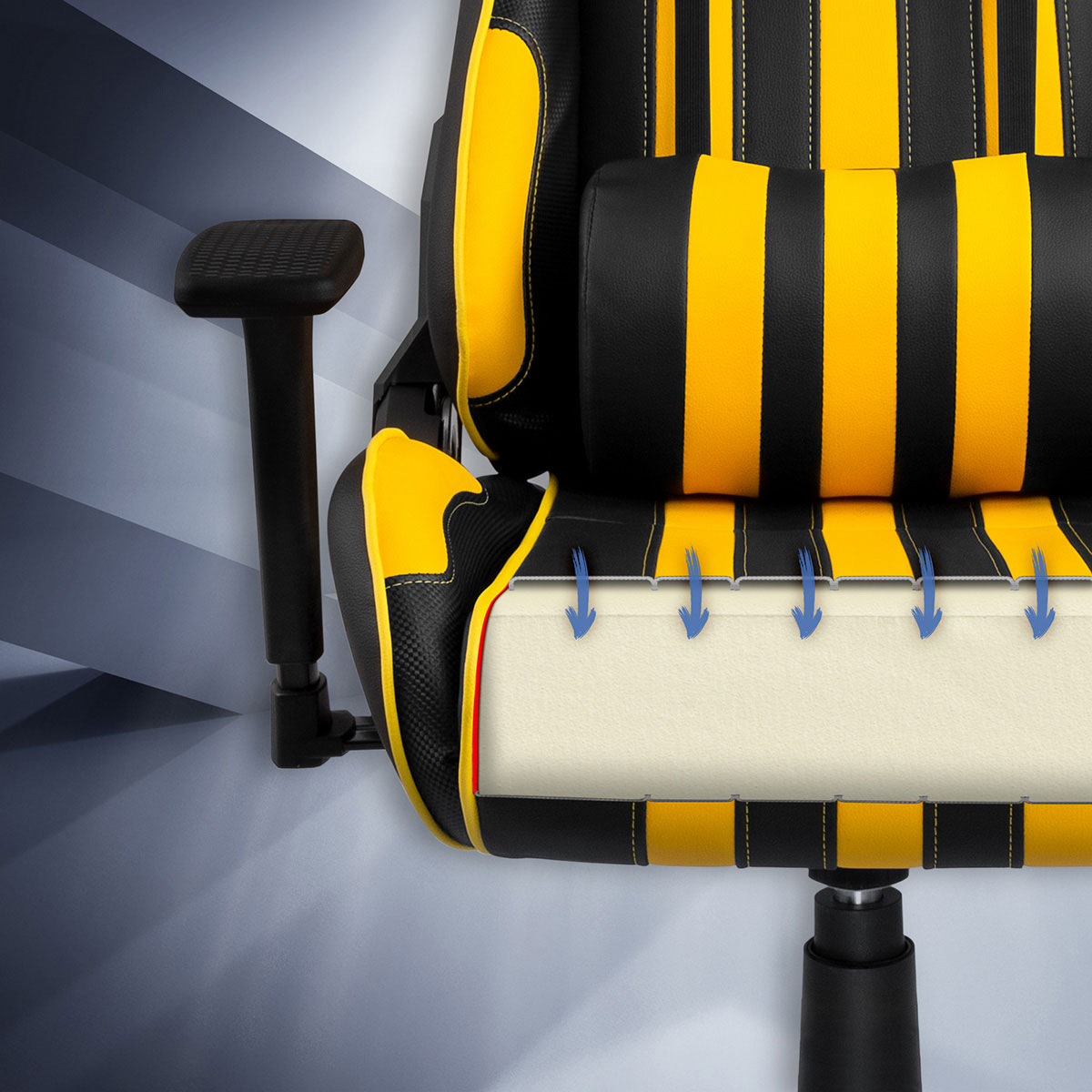 YENKEE YGC 100YW HORNET GAMING CHAIR YELLOW/BLACK 658x315x830MM