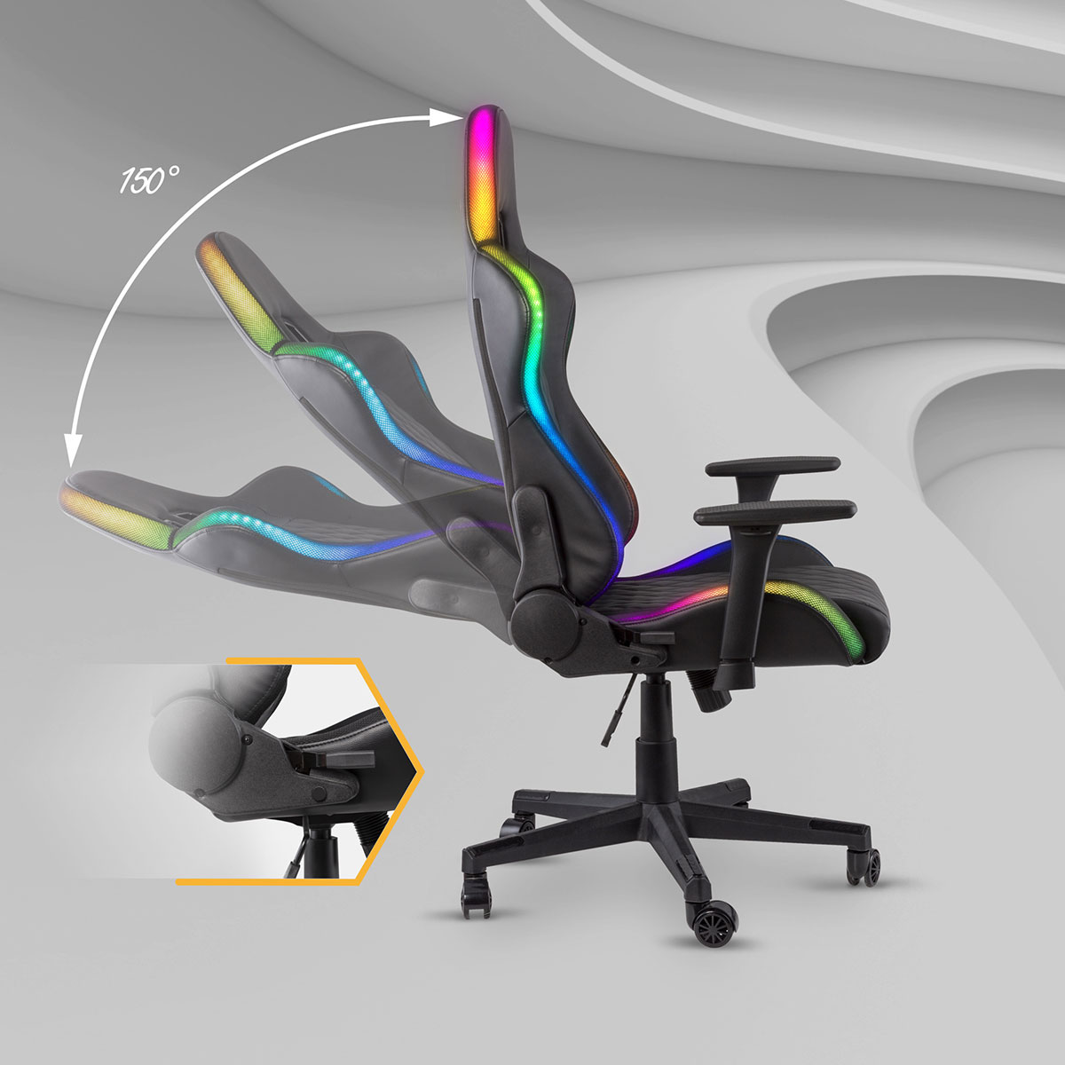 YENKEE YGC 300RGB GAMING CHAIR 660X320X833MM