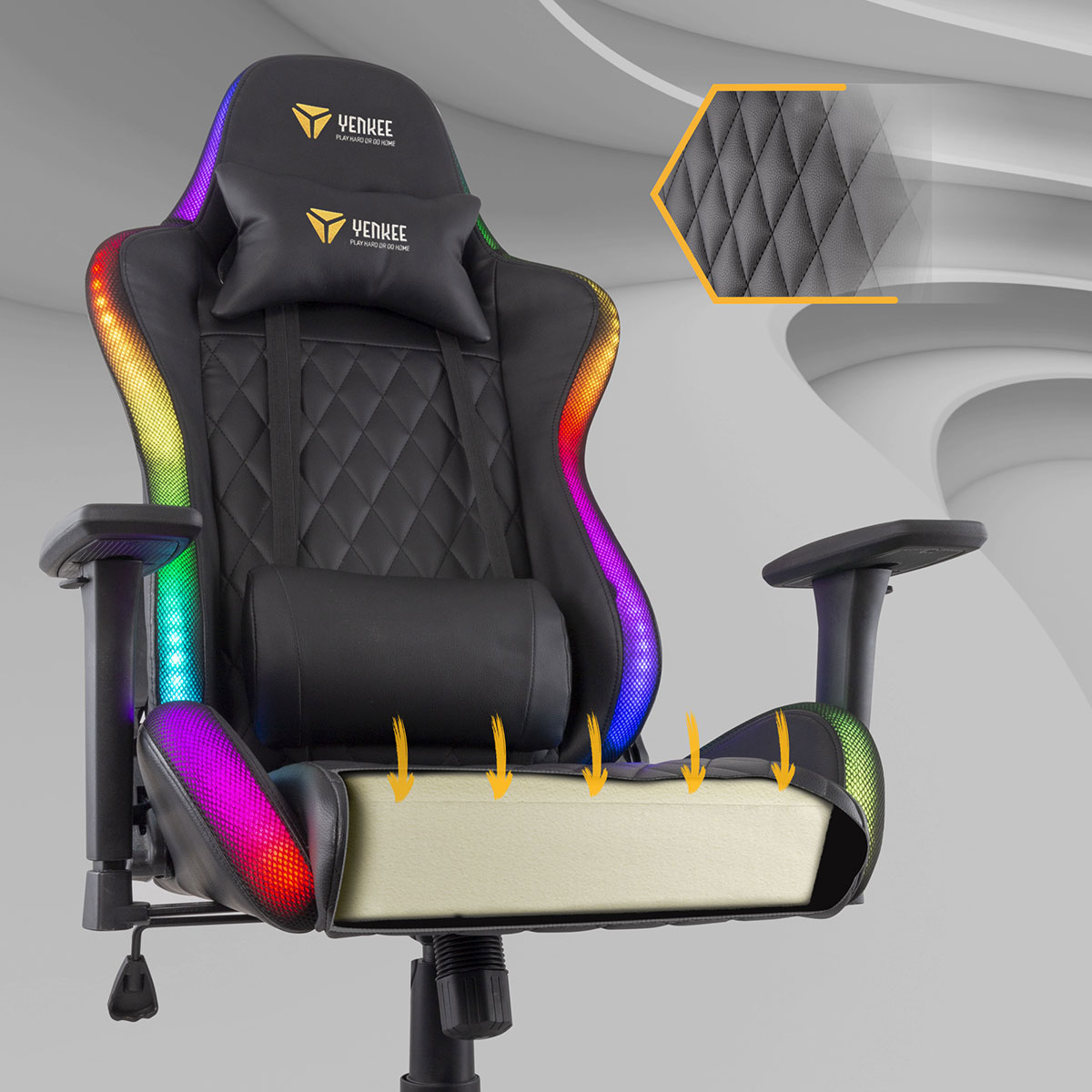 YENKEE YGC 300RGB GAMING CHAIR 660X320X833MM