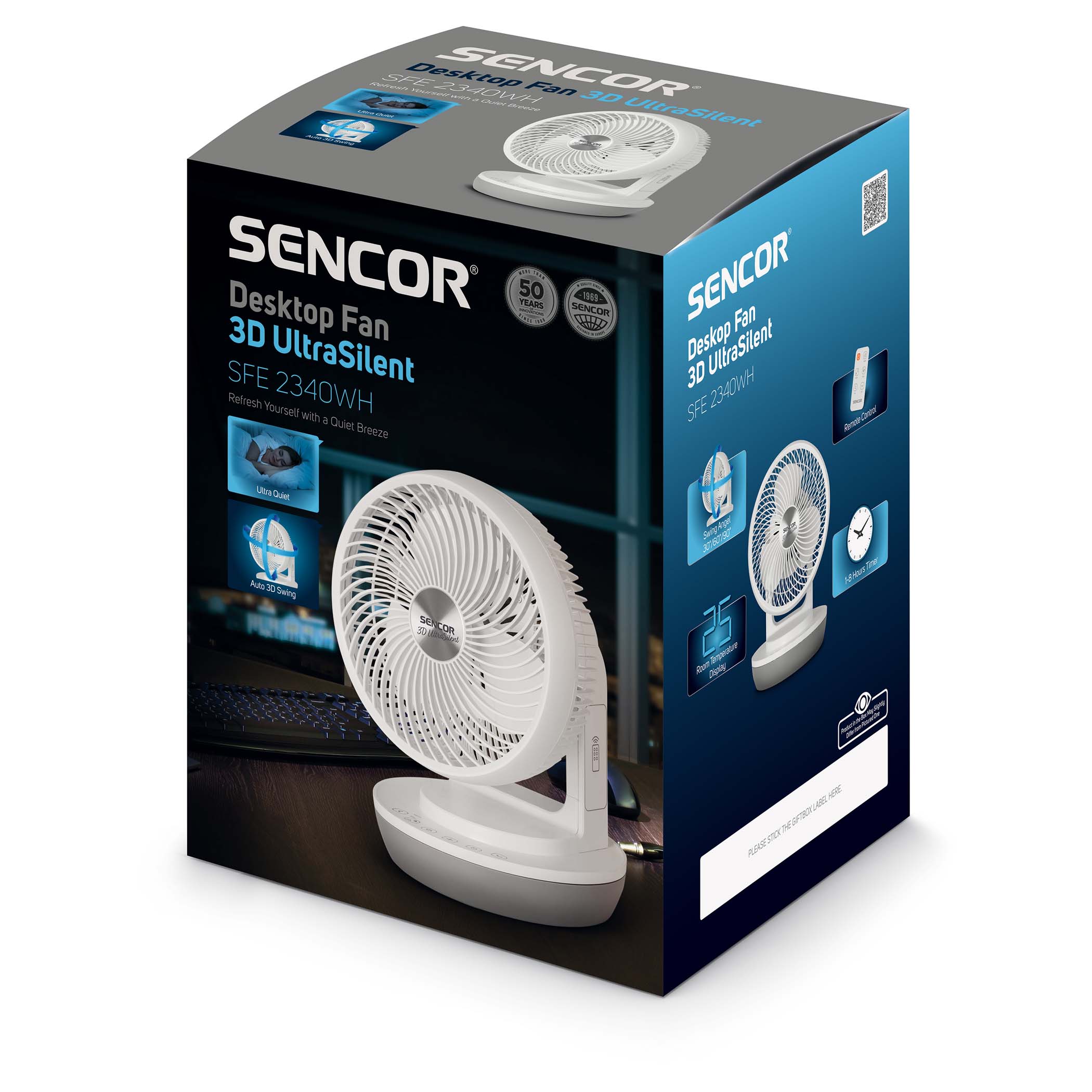 SENCOR SFE 2340WH ΕΠΙΤΡΑΠΕΖΙΟΣ ΑΝΕΜΙΣΤΗΡΑΣ 3D ULTRASILENT ⌀23CM 45W