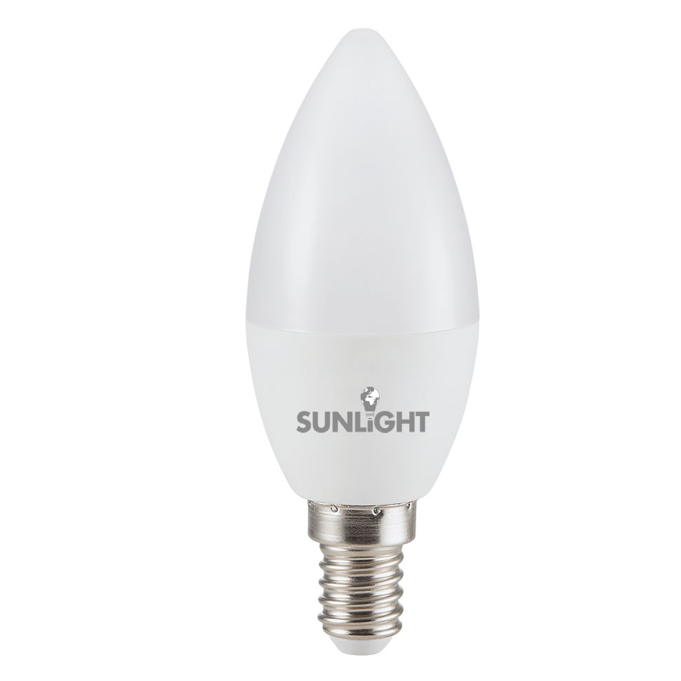 SUNLIGHT LED 4.5W C37 CANDLE LAMP E14 470LM 6500K FROSTED