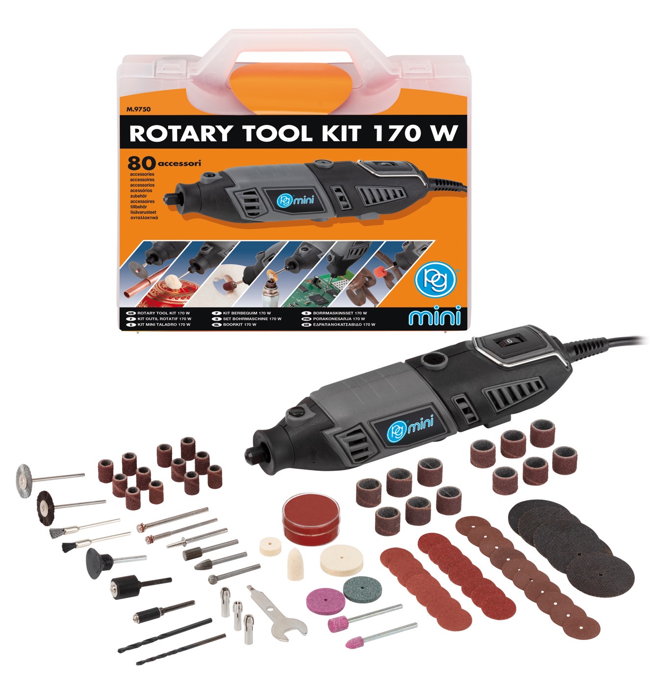 PG MINI 170W MINI ROTARY TOOL KIT 80pcs ACCESSORIES 