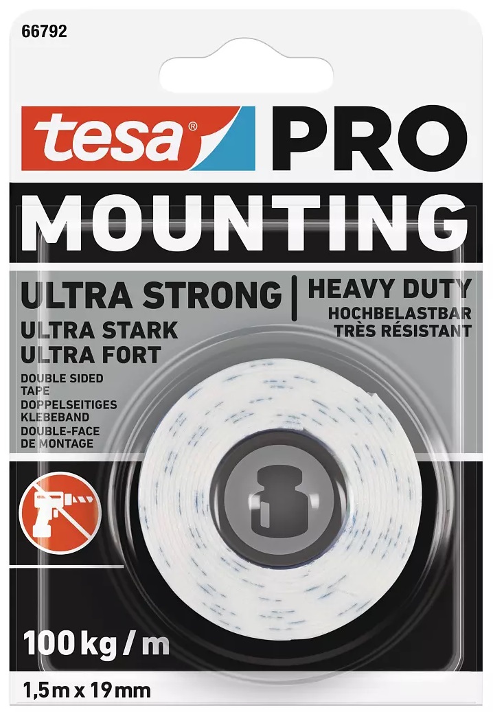 TESA PRO ΤΑΙΝΙΑ ΔΙΠΛΗΣ ΟΨΗΣ ULTRA STRONG 10kg 1.5Mx19mm 