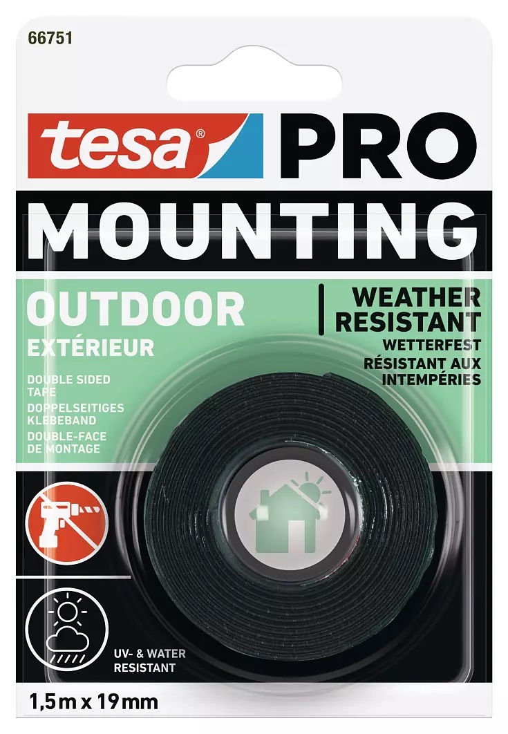 TESA PRO DOUBLE-FACE TAPE 1kg OUTDOOR 1.5Mx19mm