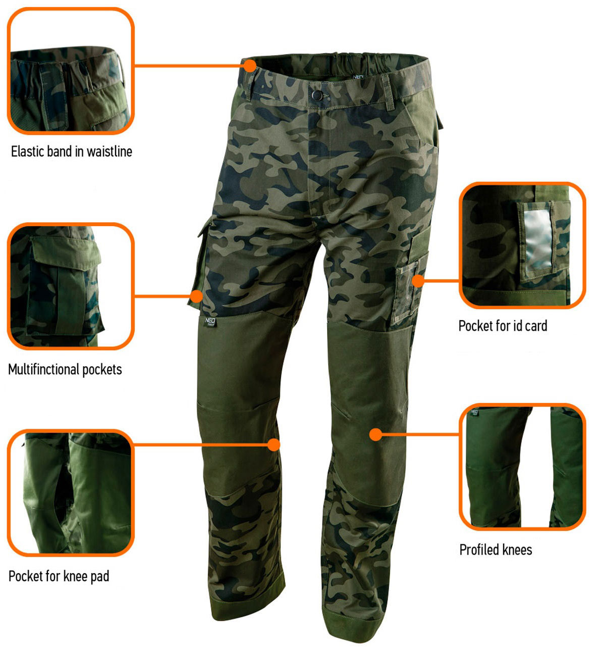 NEO WORKWEAR WORKING TROUSERS CAMO M