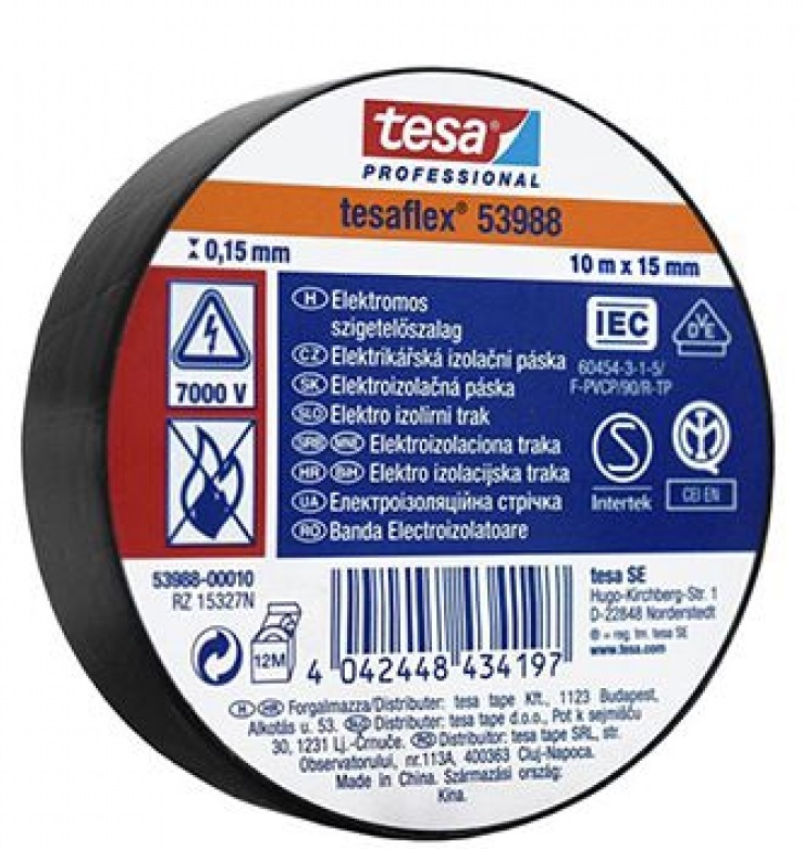 TESA INSULATION TAPE 10Mx15mm BLACK