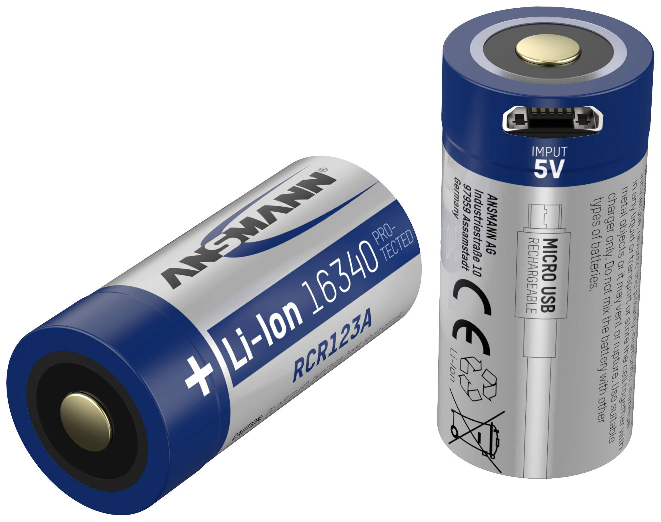 ANSMANN CR123A LI-LION ΕΠΑΝΑΦΟΡΤΙΖΟΜΕΝΗ ΜΠΑΤΑΡΙΑ 850MAH 3.6V