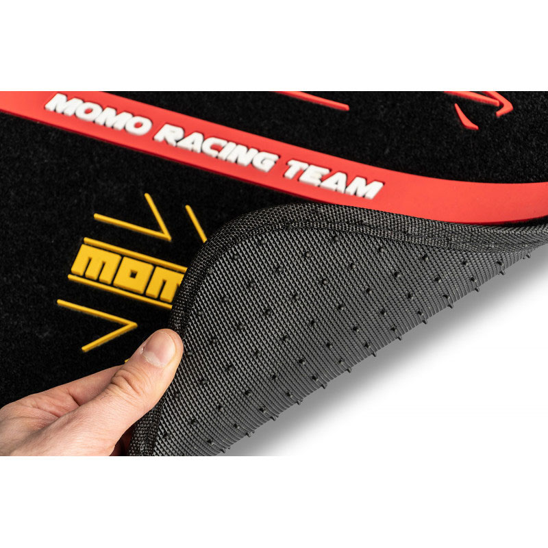 MOMO ΑRROW SET OF 4 BLACK CARPET MAT YELLOW LOGO RHD