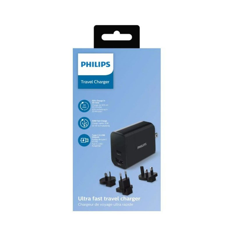 PHILIPS TRAVEL CHARGER USB & USB-C