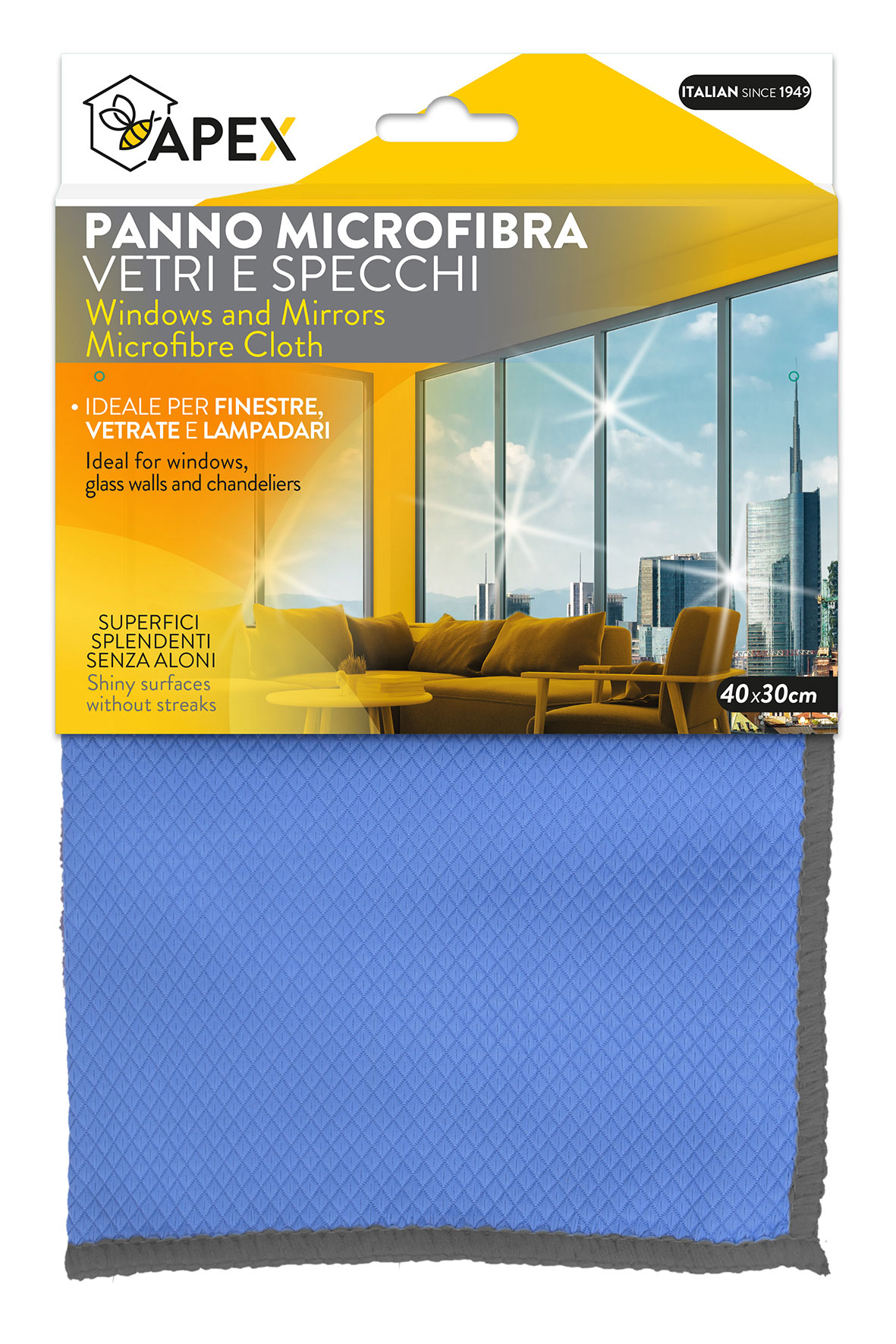 APEX WINDOWS MICROFIBER CLOTH 40X30CM