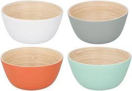 BOWL BAMBOO ⌀12X6CM 4 COLOURS