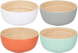 BOWL BAMBOO ⌀24X11CM 4 COLOURS