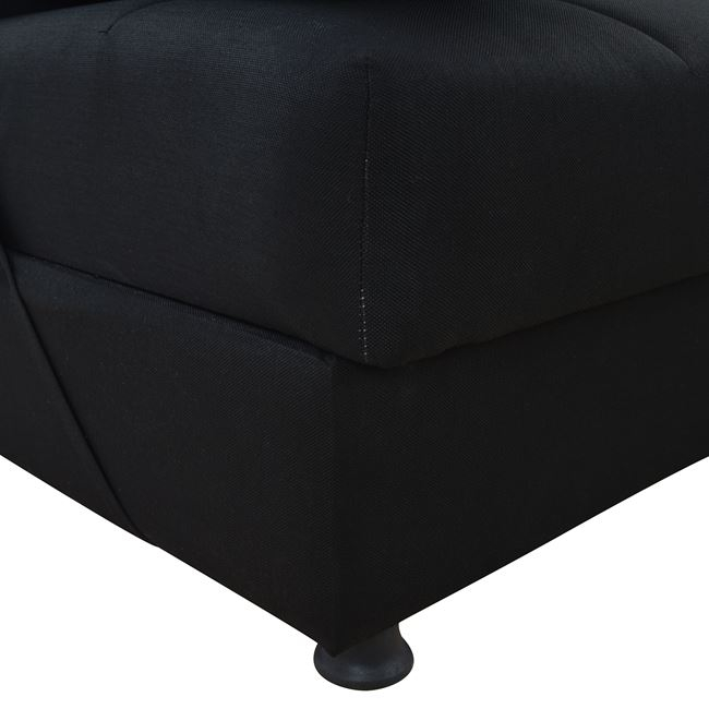 EGE HM3067.01 SOFA BED 3 SEATS VELVET BLACK 192X74X82CM