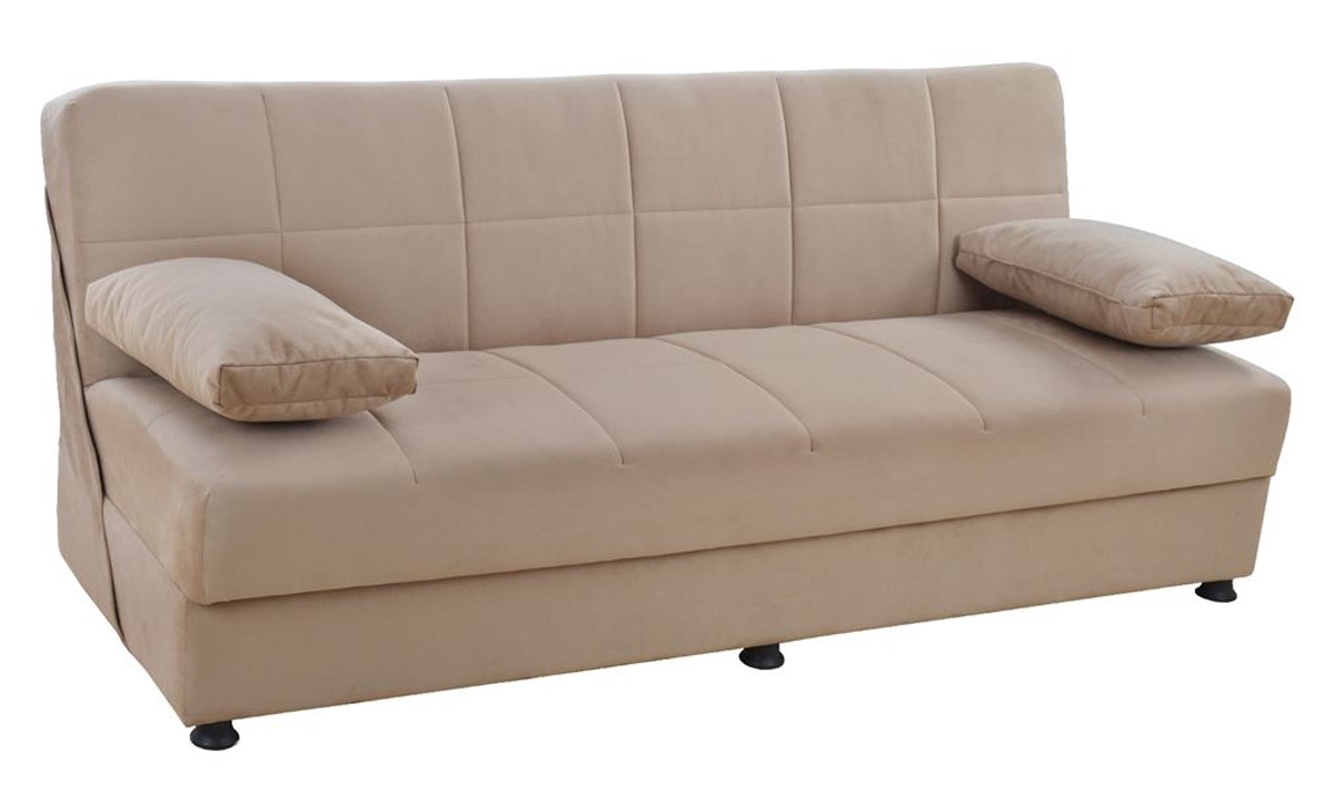 EGE HM3067.05 SOFA BED 3 SEATS VELVET BEIGE 192X74X82CM