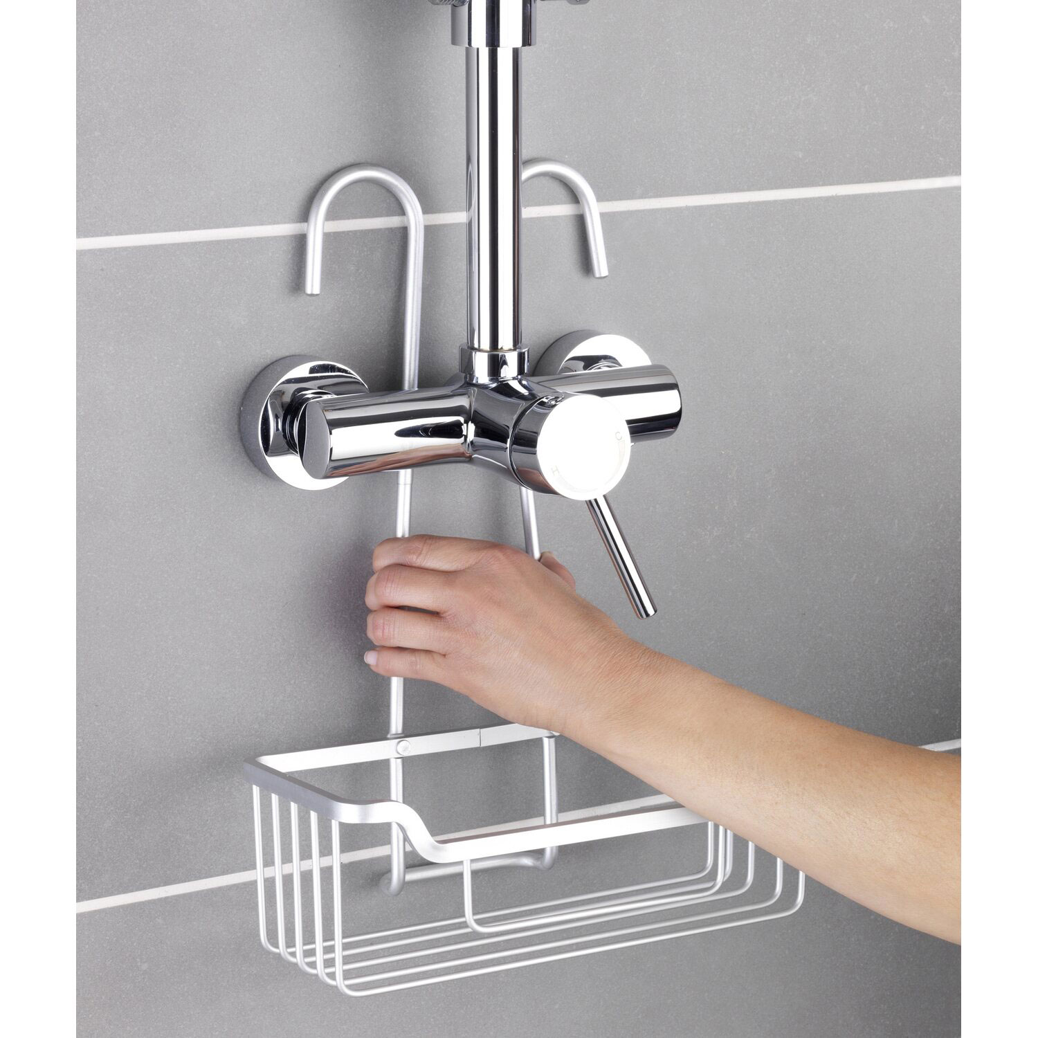 WENKO ALUMINIUM THERMOSTAT SHOWER CADDY MILO