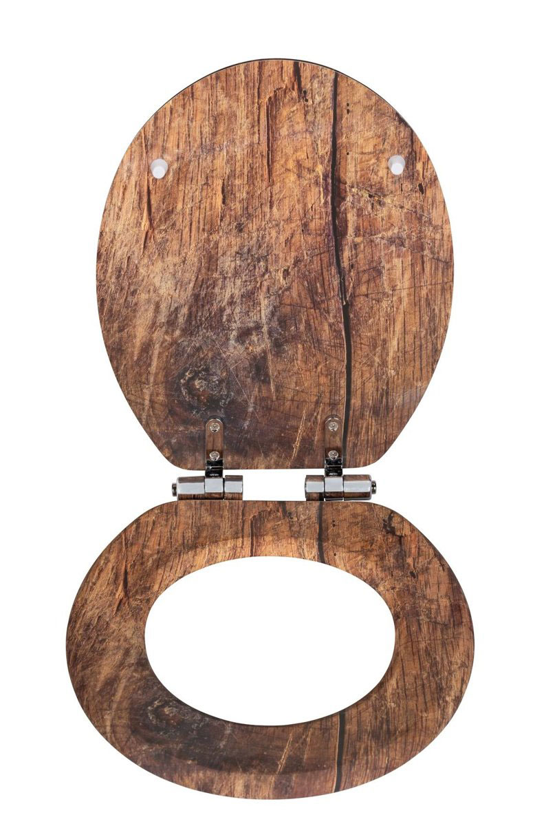 WENKO TOILET SEAT MDF WOOD RUSTIC